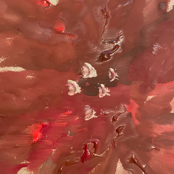 Poinsettia Painting on Canvas - Picture 3 of 3